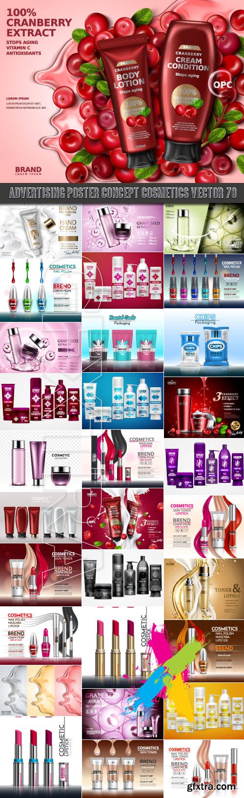 Advertising Poster Concept Cosmetics vector 70