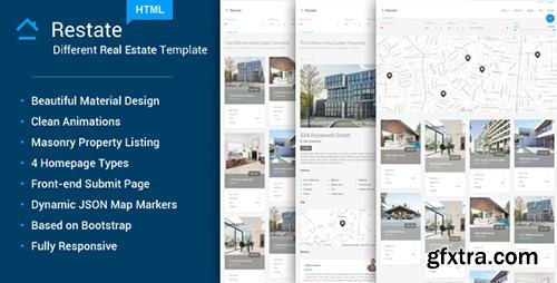 ThemeForest - Restate - Different Real Estate Material Template (Update: 27 August 15) - 10675133