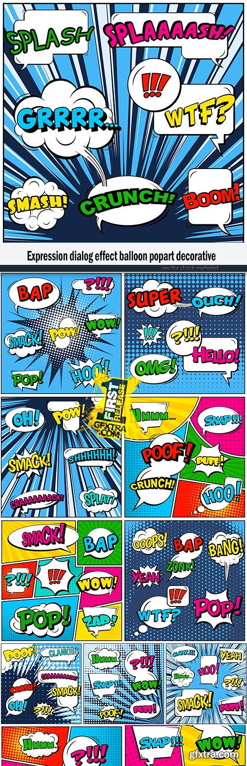 Expression dialog effect balloon popart decorative