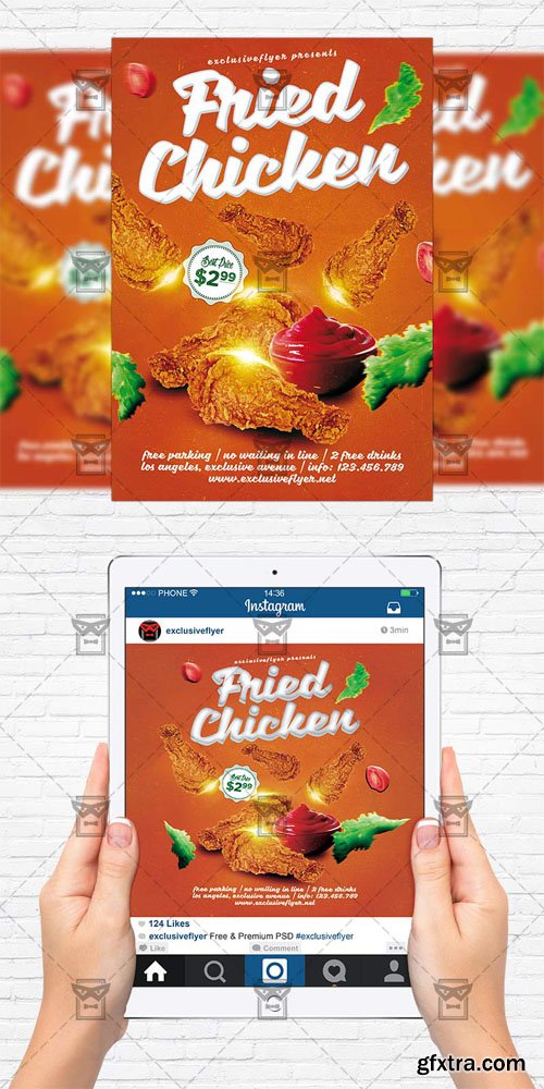 Fried Chicken - Flyer Template + Instagram Size Flyer