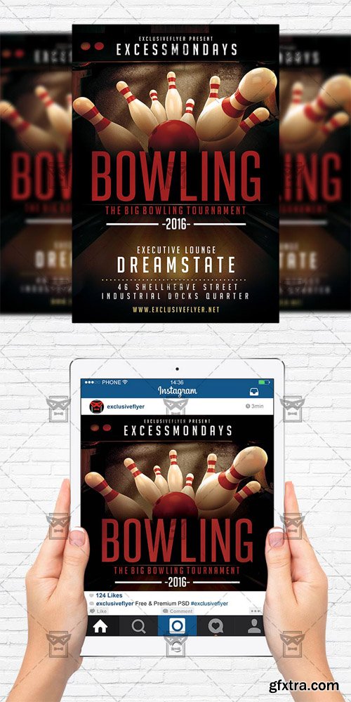 The Big Bowling - Flyer Template + Instagram Size Flyer