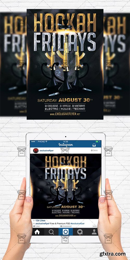 Hookah Fridays - Flyer Template + Instagram Size Flyer