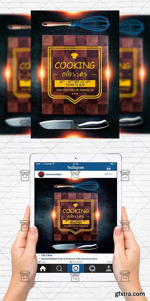 Cooking Classes - Flyer Template + Instagram Size Flyer