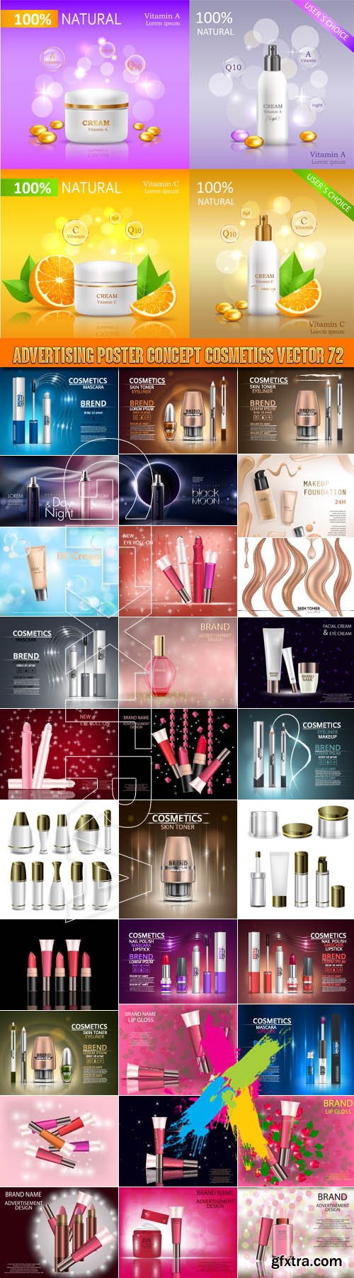 Advertising Poster Concept Cosmetics vector 72