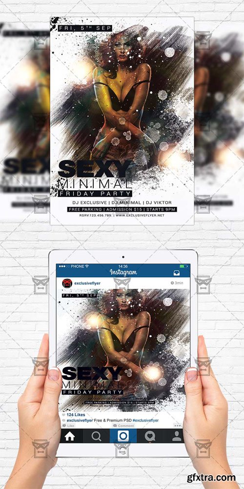 Sexy Minimal - Flyer Template + Instagram Size Flyer