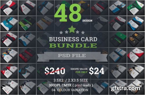 CreativeMarket - Simple Minimal Business Cards Bundle 1291426