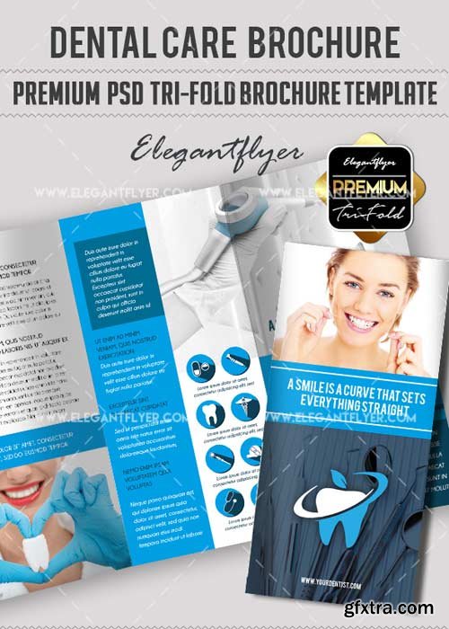 Dentist V2 Premium Tri-Fold PSD Brochure Template