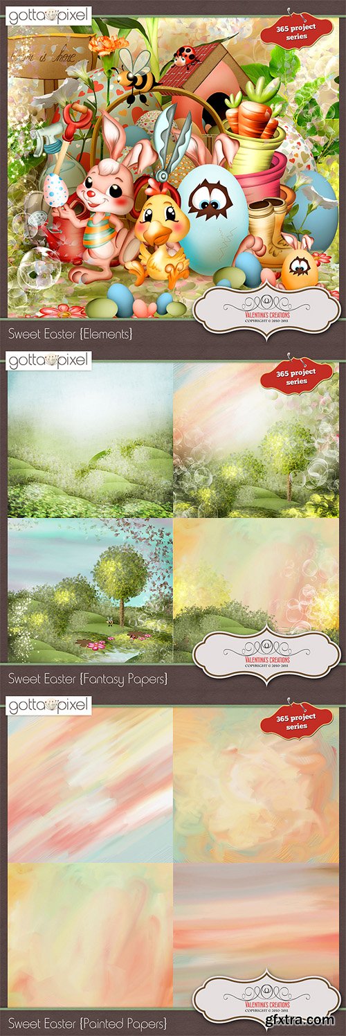 Scrap Kit - Sweet Easter (Elements, Papers, Alpha)