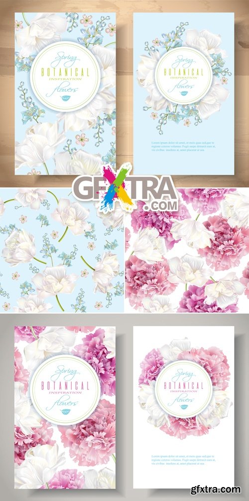 Banners & Backgrounds with Flowers Vector