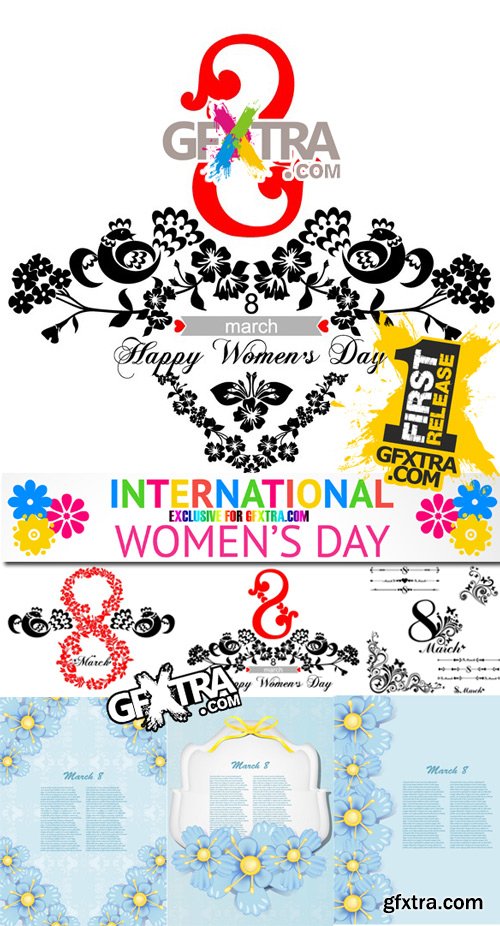 Stock Vectors - 8 March & International women\'s day 25xEps