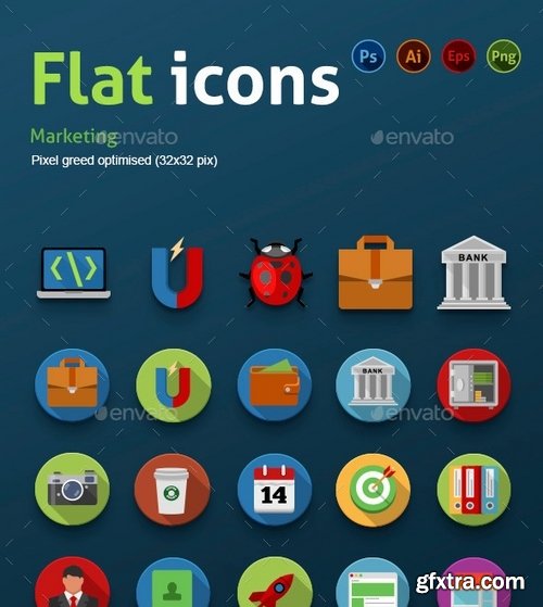 GraphicRiver - Flat Icons Marketing 9848235