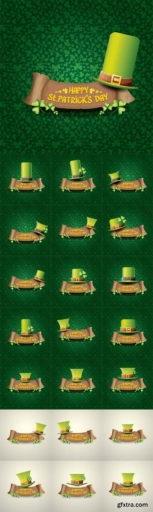 Vector Set - Happy Saint Patricks Day Label