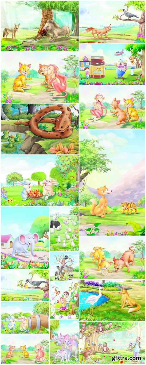 Animals, cartoon characters 19X JPEG