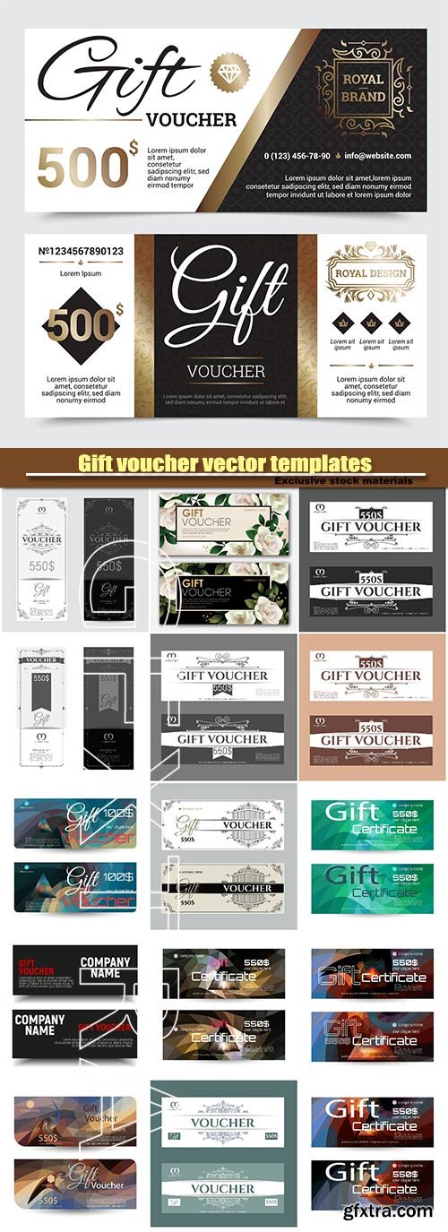 Gift voucher vector templates