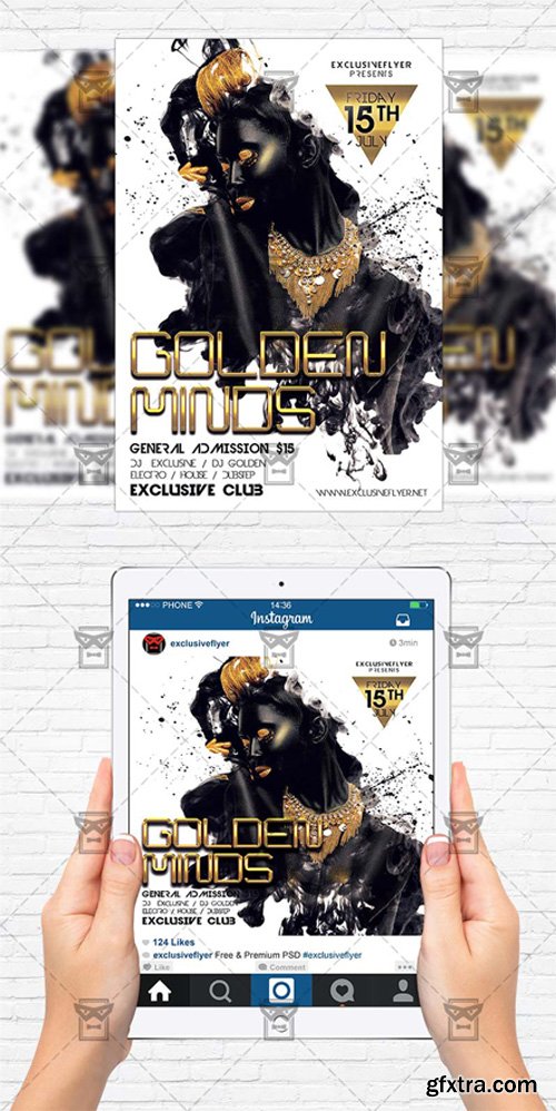 Golden Minds - Flyer Template + Instagram Size Flyer