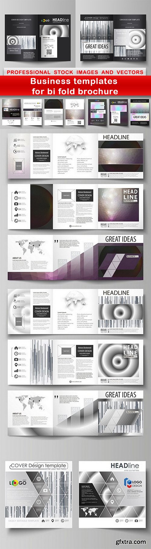 Business templates for bi fold brochure - 6 EPS