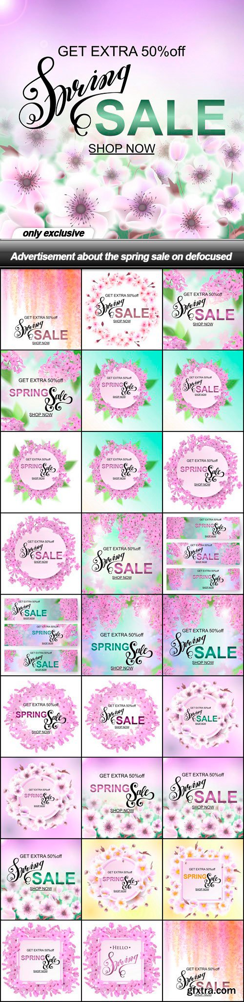 Advertisement about the spring sale on defocused - 26 EPS