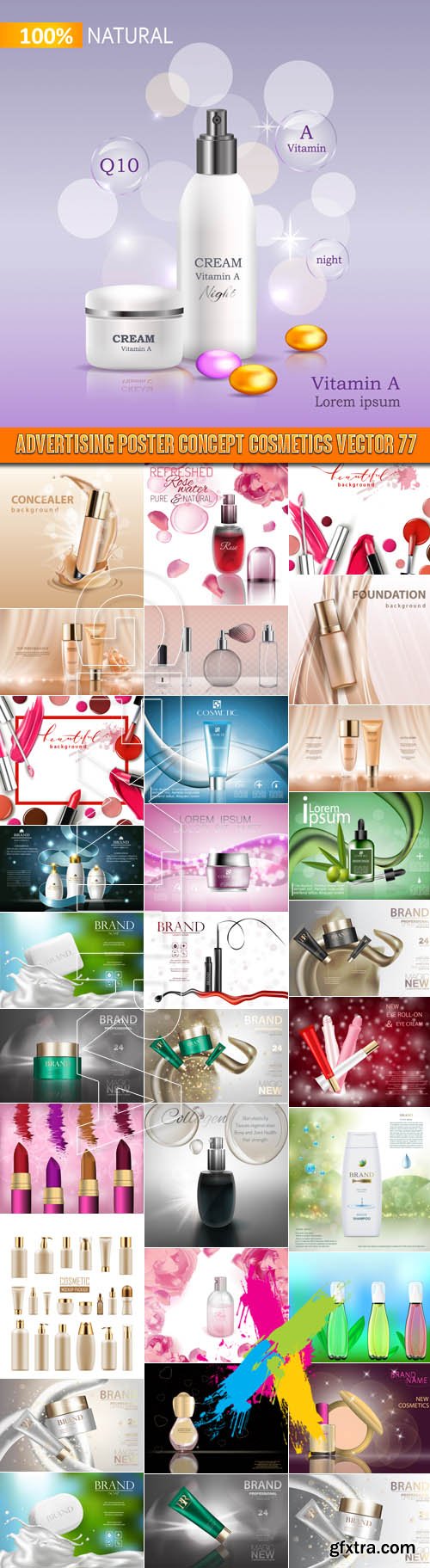 Advertising Poster Concept Cosmetics vector 77