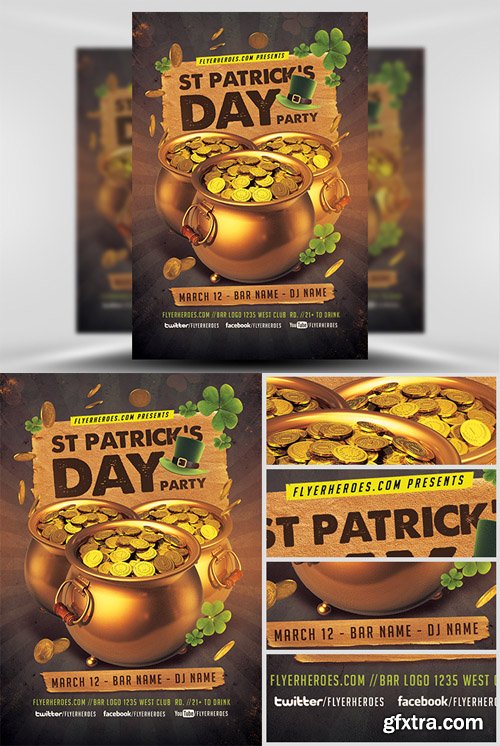 St. Patrick’s Day Gold Party Flyer Template