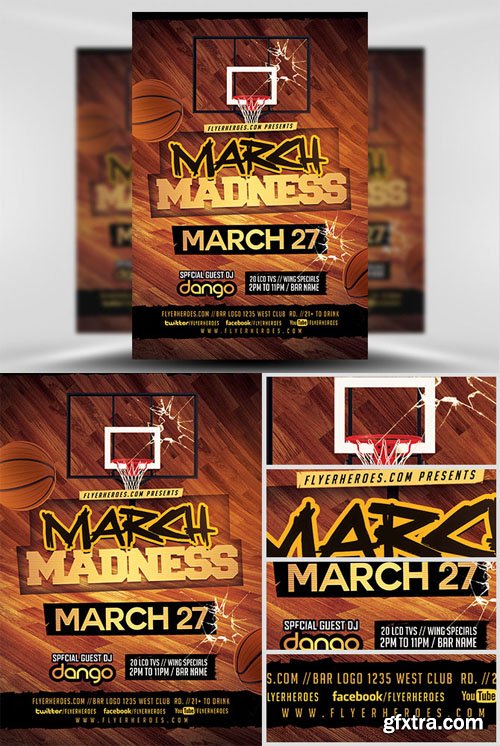 March Madness Basketball Flyer Template v3