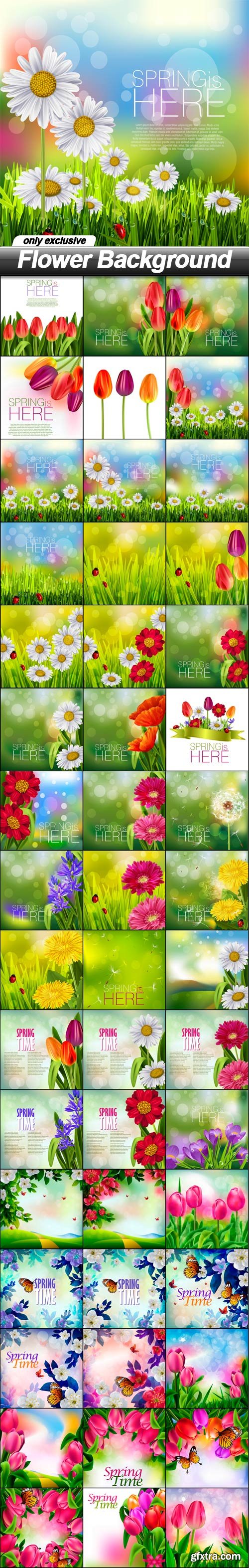 Flower Background - 48 EPS