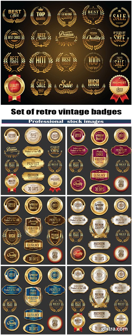 Set of retro vintage badges