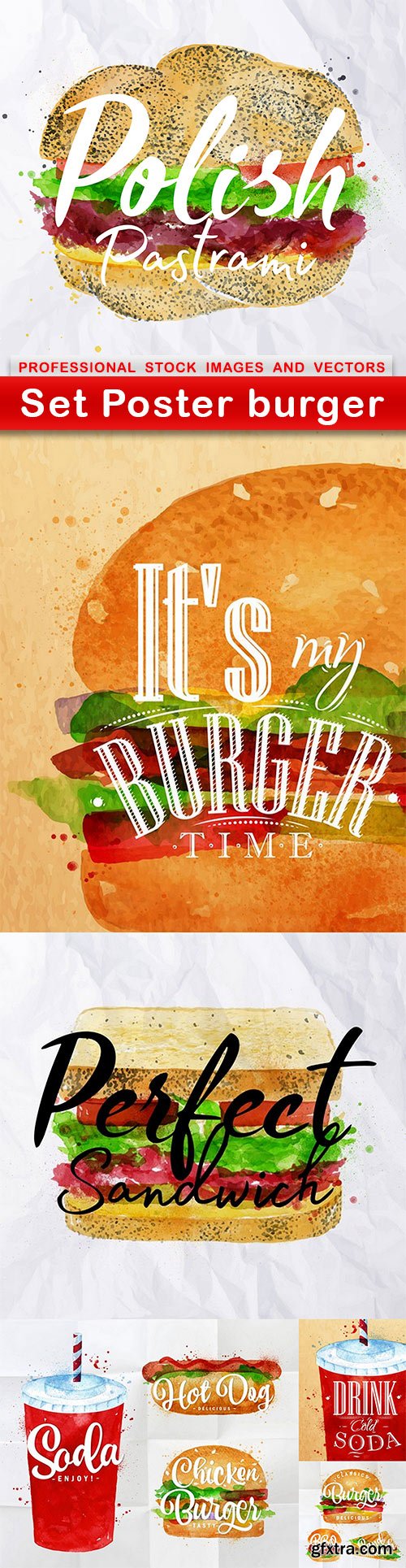 Set Poster burger - 6 EPS