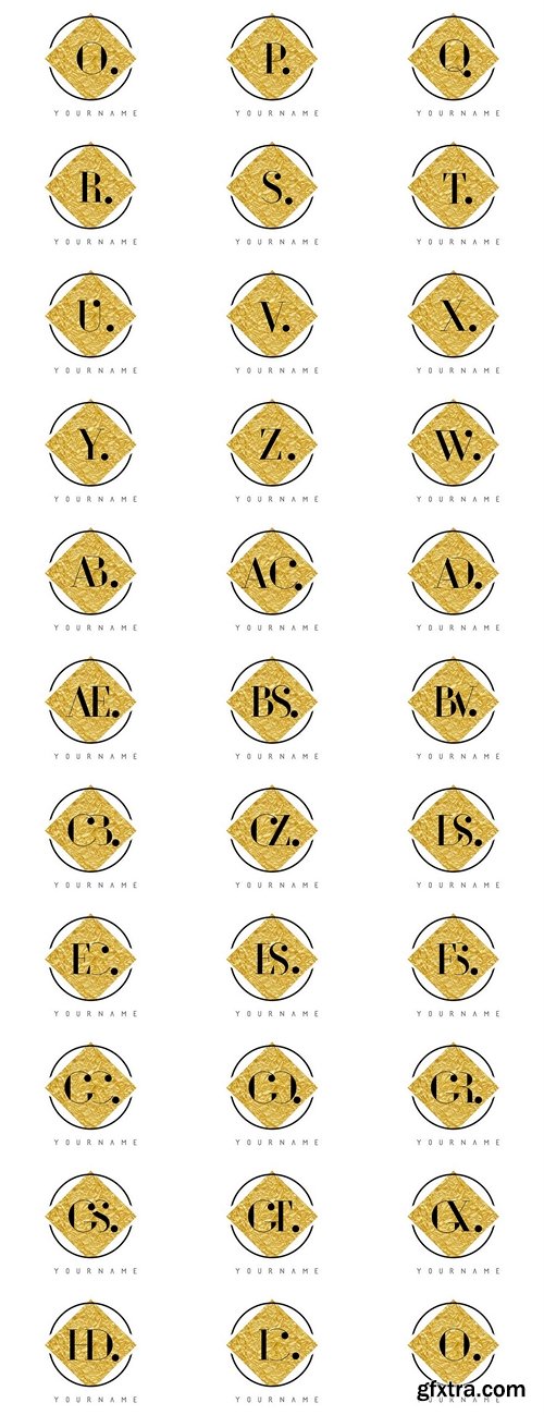 Letter Logo with Golden Foil Texture part 1