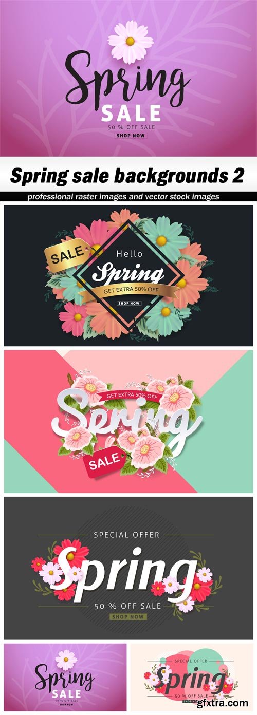 Spring sale backgrounds 2 - 5 EPS