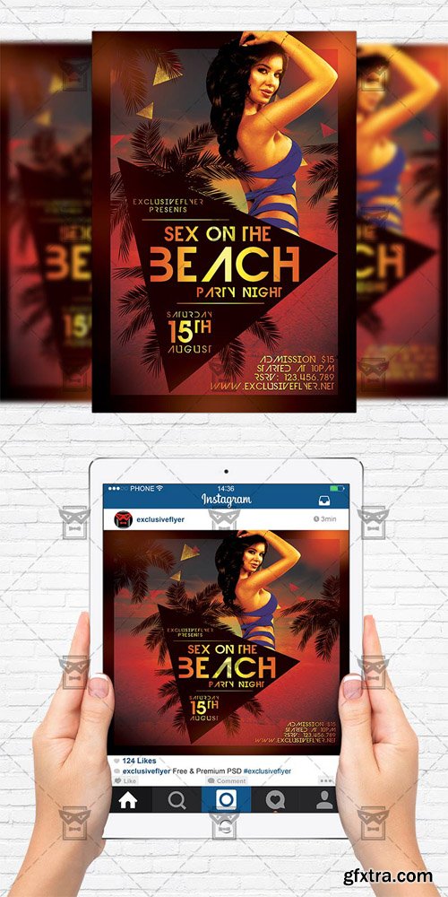 Sex on the Beach - Flyer Template + Instagram Size Flyer