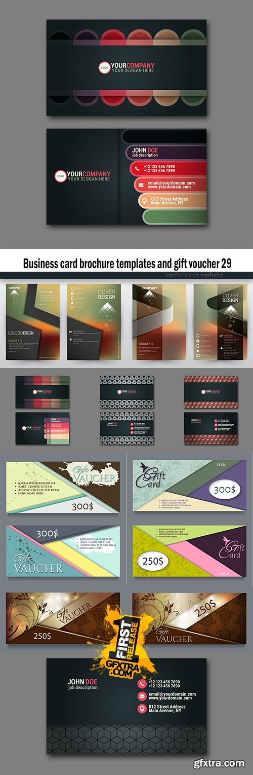 Business card brochure templates and gift voucher 29