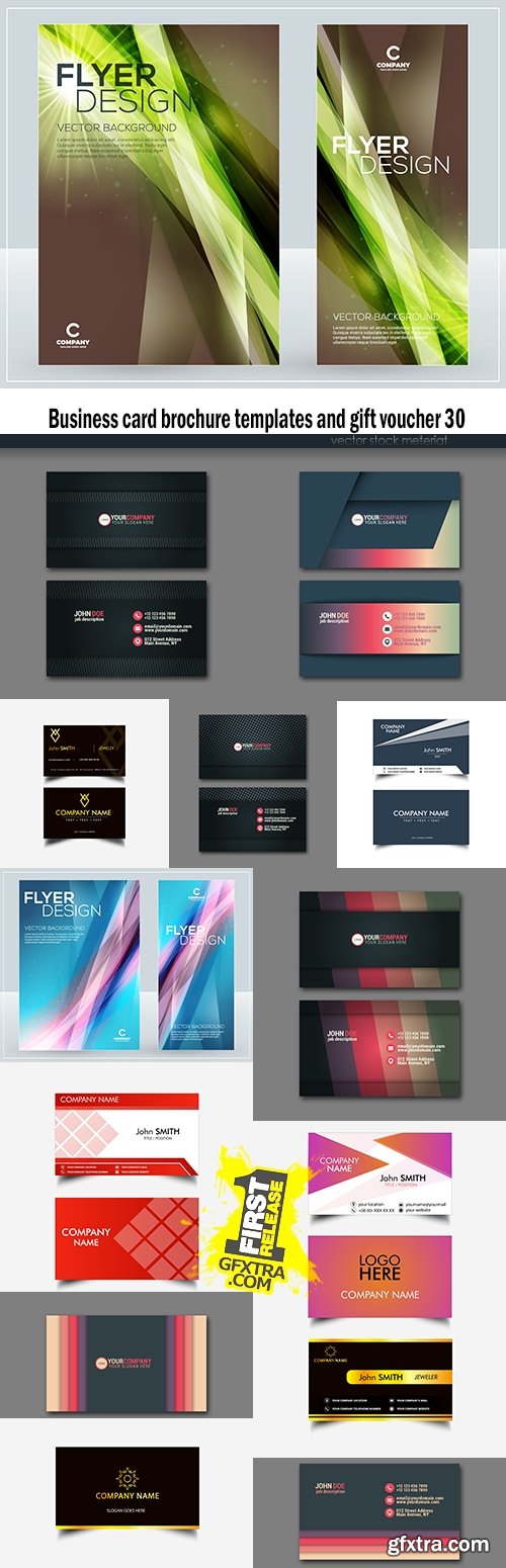 Business card brochure templates and gift voucher 30