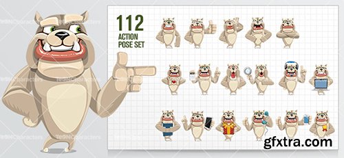 Bulldog Cartoon Character Ultimate Set