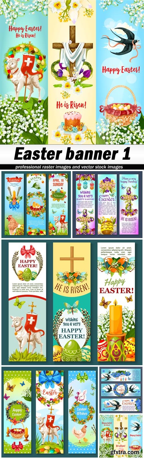 Easter banner 1 - 6 EPS