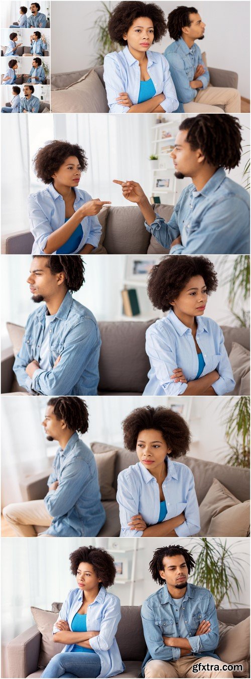 Unhappy couple having argument at home 9X JPEG