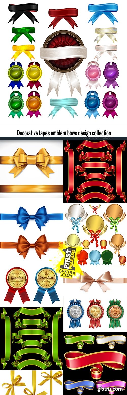 Decorative tapes emblem bows design collection