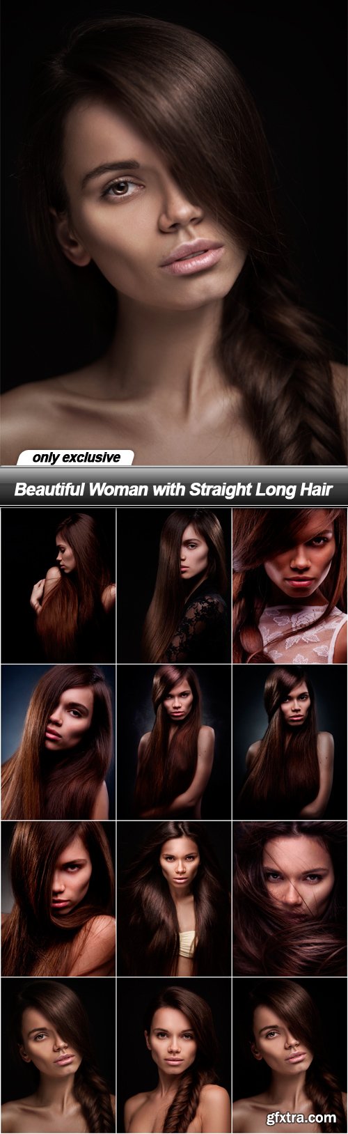 Beautiful Woman with Straight Long Hair - 12 UHQ JPEG