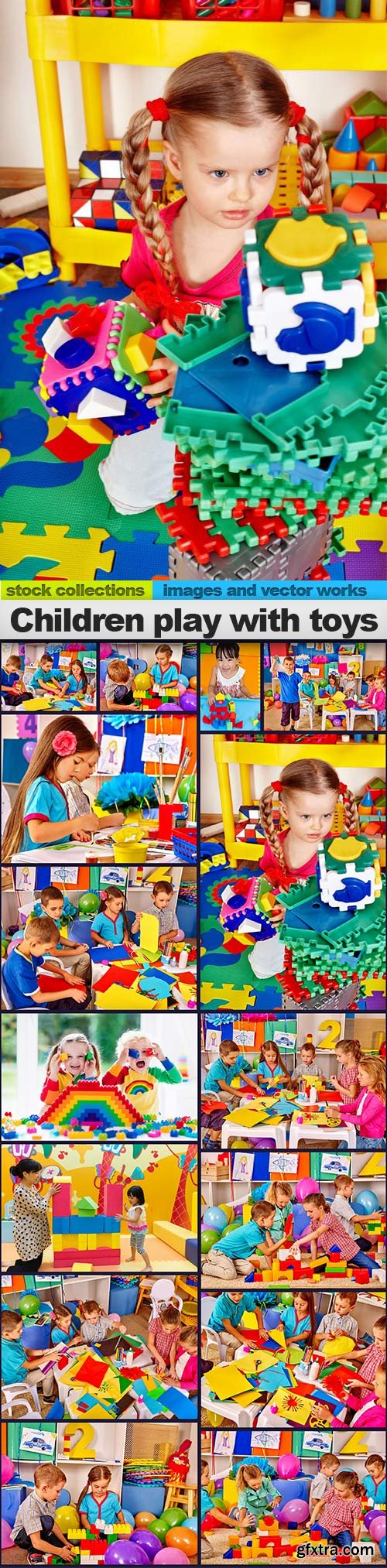 Children play with toys, 15 x UHQ JPEG