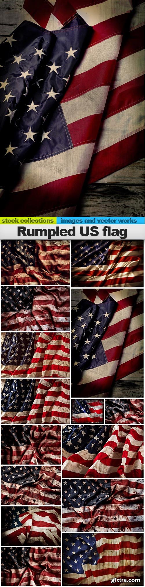 Rumpled US flag, 15 x UHQ JPEG