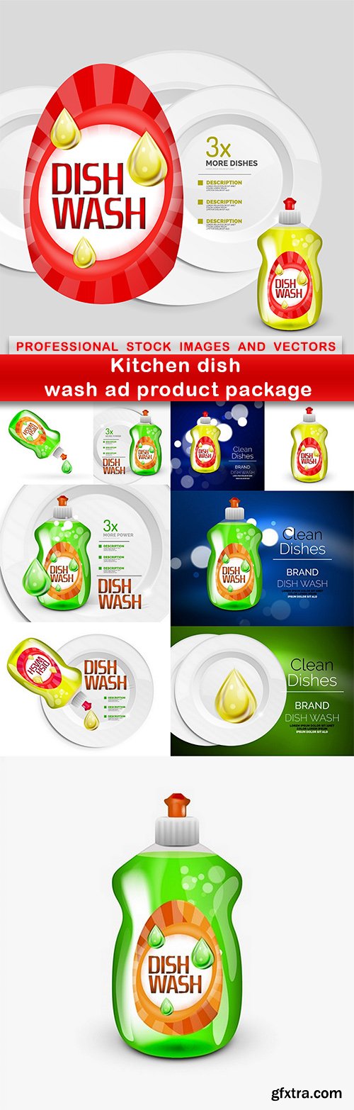 Kitchen dish wash ad product package - 10 EPS