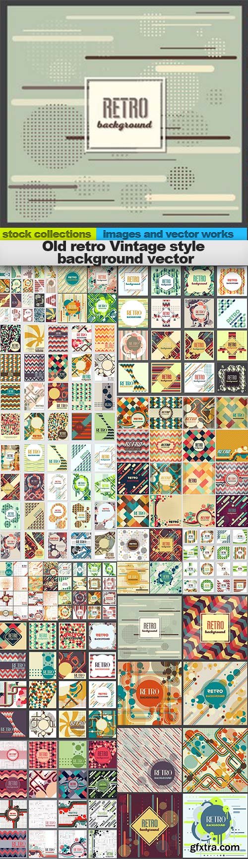 Old retro Vintage style background vector, 14 x EPS