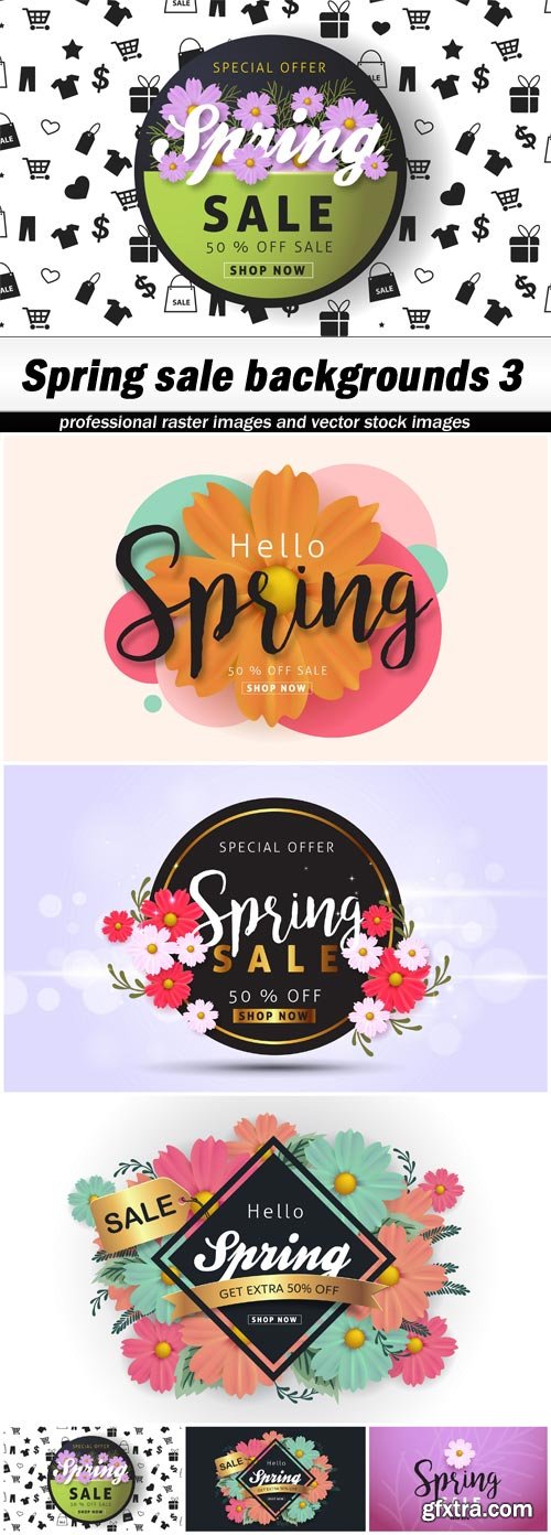 Spring sale backgrounds 3 - 6 EPS