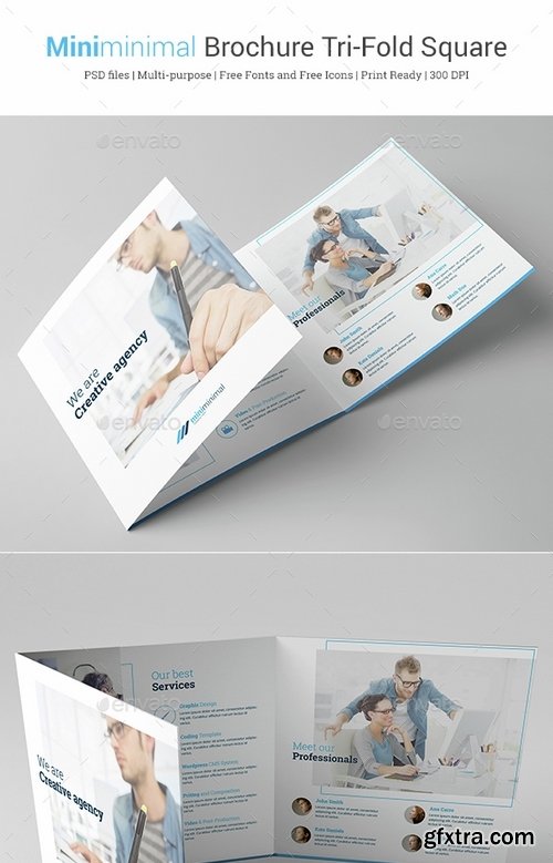 GraphicRiver - Miniminimal Brochure Tri-Fold Square 14907487