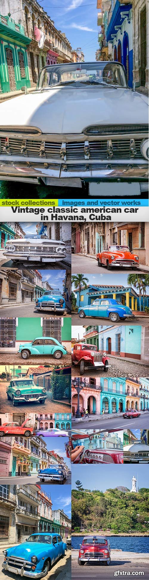 Vintage classic american car in Havana, Cuba, 15 x UHQ JPEG