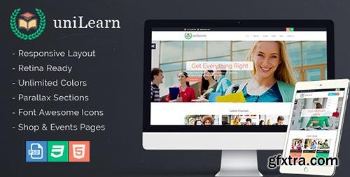 ThemeForest - UniLearn v1.0.2 - Education and Courses Template - 13731004