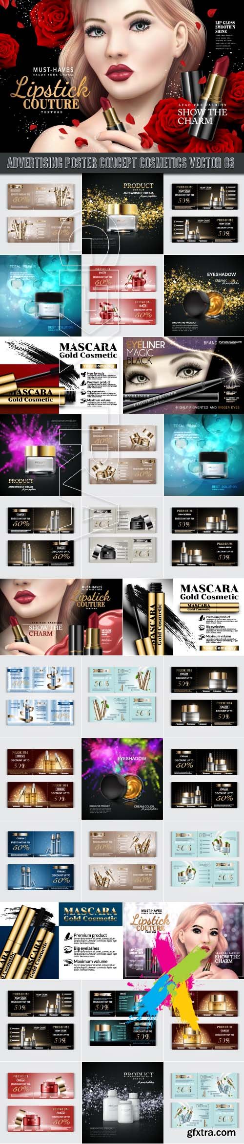 Advertising Poster Concept Cosmetics vector 83