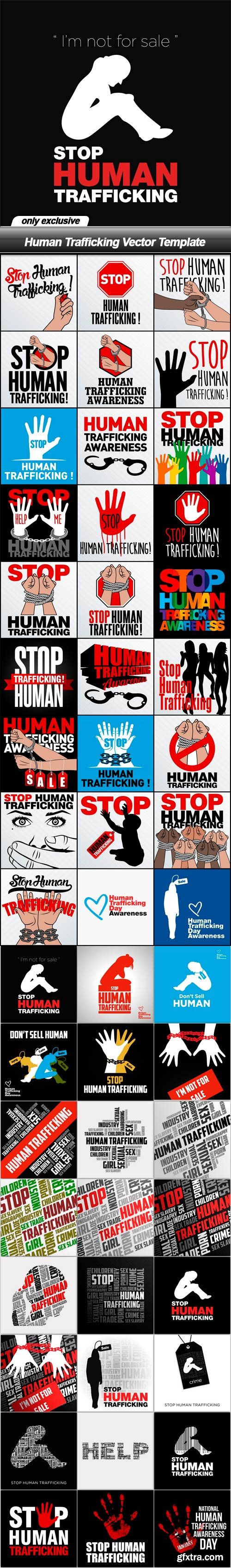 Human Trafficking Vector Template - 51 EPS