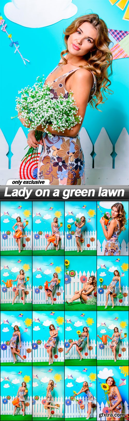 Lady on a green lawn - 17 UHQ JPEG