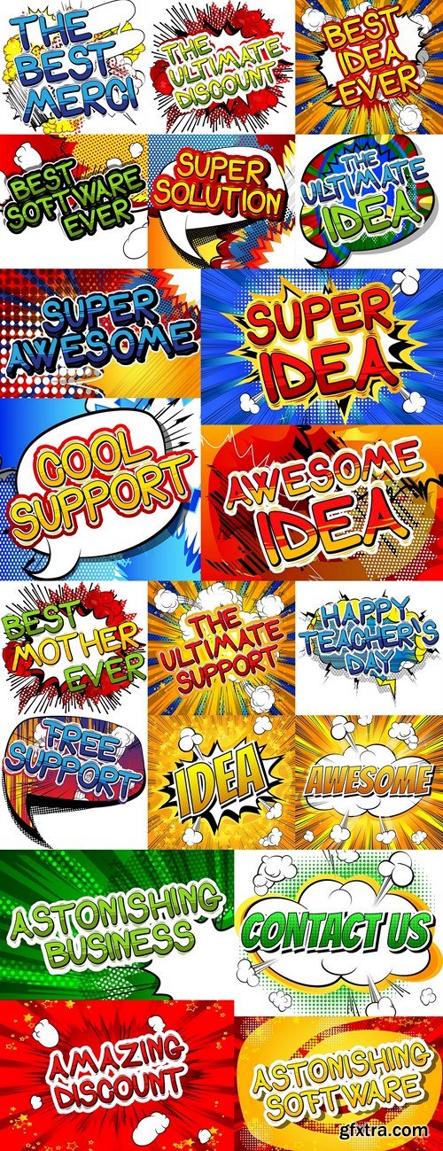 Comic book style phrase on abstract background 2