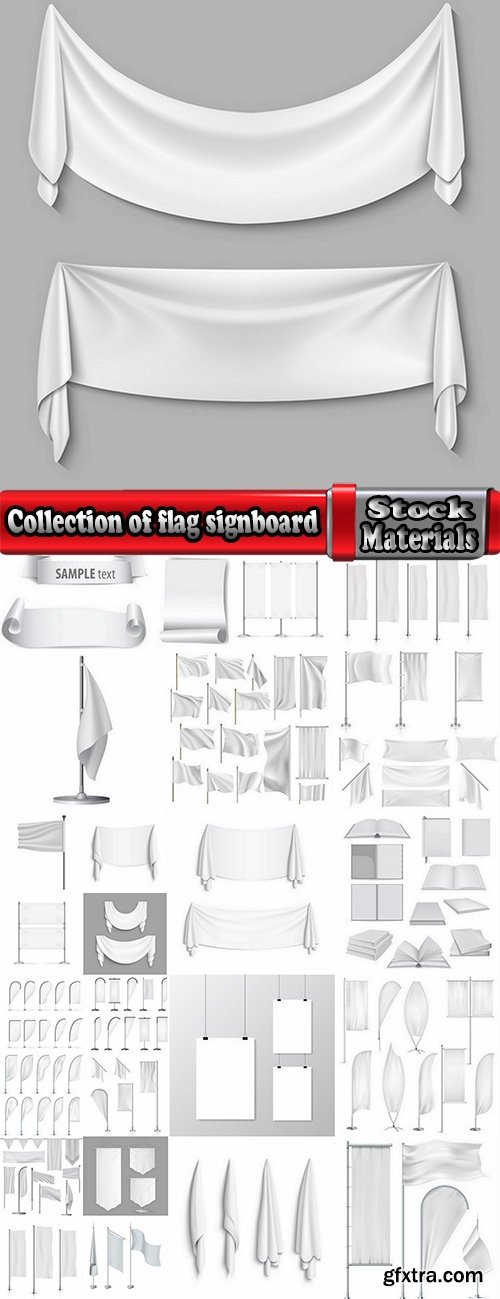 Collection of flag signboard banner signboard for advertising vector image 25 EPS
